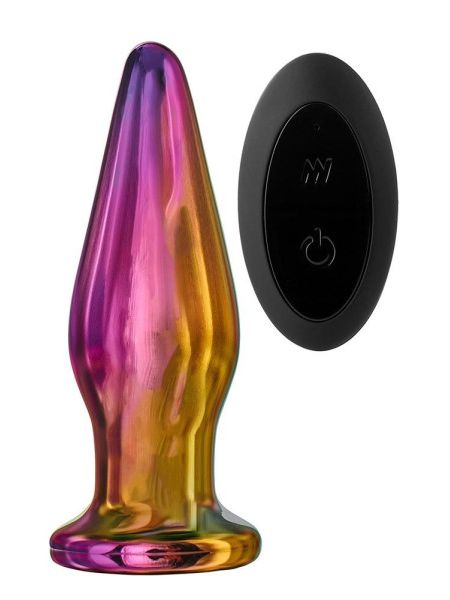 Анальна пробка з вібрацією скляна конусна Dream Toys GLAMOUR GLASS