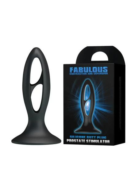 Анальна пробка з присоскою Fabulous Silicone, чорна