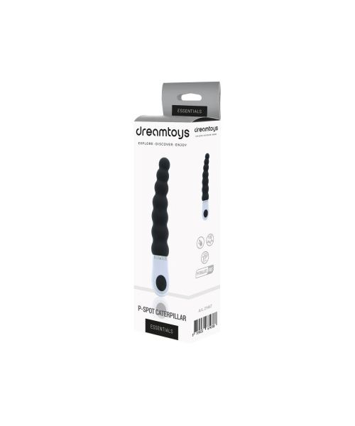 Анальний вібратор Dream Toys Essentials P-Spot Caterpillar, чорний, 15 × 2,5 см