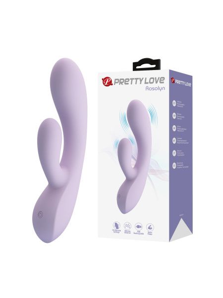 Вібратор-кролик Pretty Love Rosolyn фіолетовий, 19 х 3.6 см