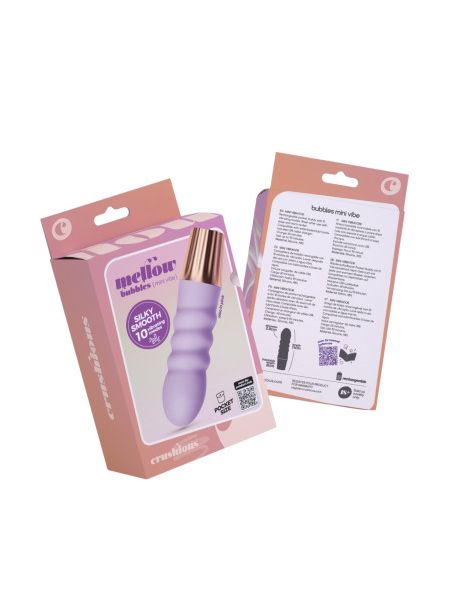Міні-вібратор CRUSHIOUS Mellow Bubbles, лавандовий, 11 х 2,8 см