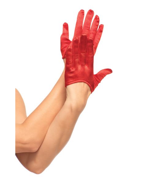 Рукавички сексуальні One Size Mini Cropped Satin Gloves від Leg Avenue