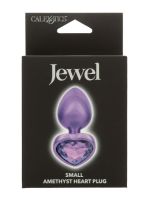 Анальная пробка CalExotics Diamond Heart Plug Small, фіолетова, 5,7 × 3,2 см