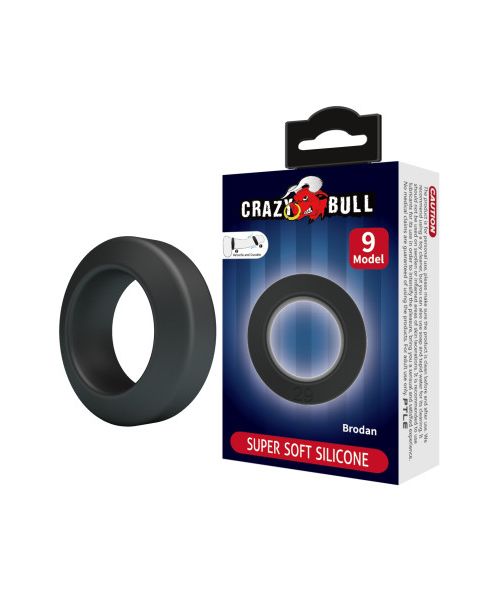 Ерекційне кільце Crazy Bull Model 9 Brodan, чорне, 5.5 х 1 см