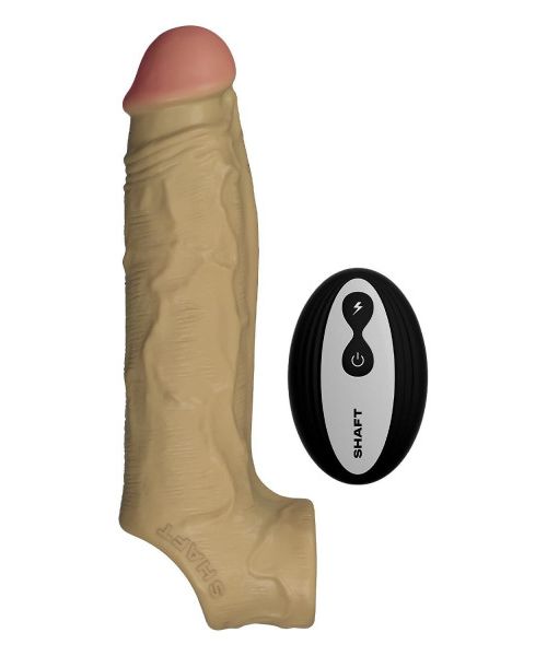 Реалістична вібронасадка Shaft Vibrating Sheath Size 2 Oak з пультом, 22.3 см