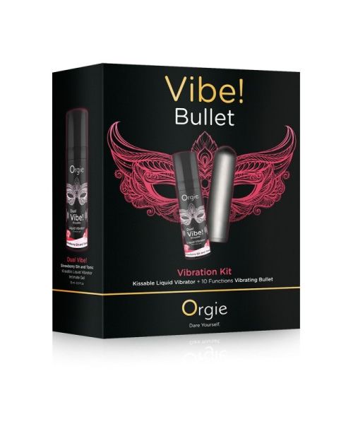 Набір Orgie VIBE! BULLET чорна віброкуля та рідкий вібратор 15 мл