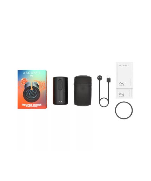 Вібруючий мастурбатор Arcwave Zing Black, відкритий, чорний