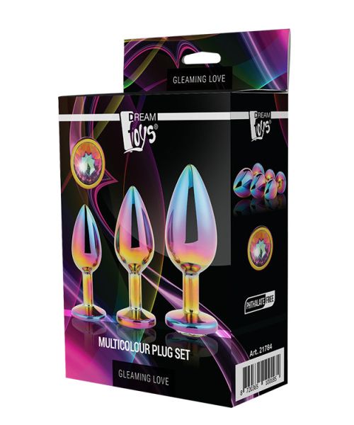 Набір райдужних анальних пробок GLEAMING LOVE MULTICOLOUR PLUG SET