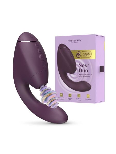 Вібратор-стимулятор вакуумний Womanizer Next Duo Dark Purple для точки G, фіолетовий