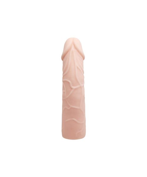 Насадка на пеніс Baile Penis Sleeve, подовжуюча, бежева, 17 × 2,5 см