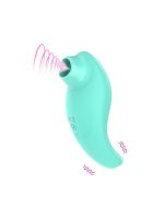 Вібратор із кліторальним стимулятором із язичком Every Night Toys Jen, зелений, 10 режимів вібрації