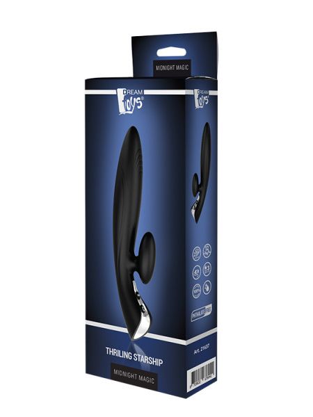 Вібромасажер кролик Dream toys Midnight Magic Thrilling, чорний