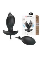 Анальная пробка с накачкой Pretty Love Hanson «Дельфин», черная, 10.6 х 4.1 см