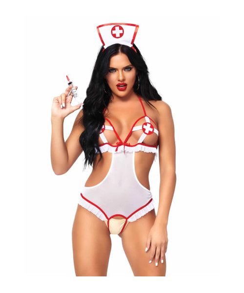 Костюм сексуальної медсестри One Size Naughty Nurse Roleplay Lingerie Set від Leg Avenue