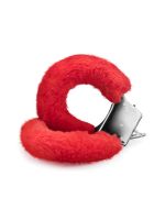Наручники Love Cuffs Crushious металеві, з червоним хутром