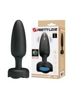 Анальний вібратор Pretty Love Tarion з мерехтливим підсвічуванням, чорний, 12.5 х 3.4 см