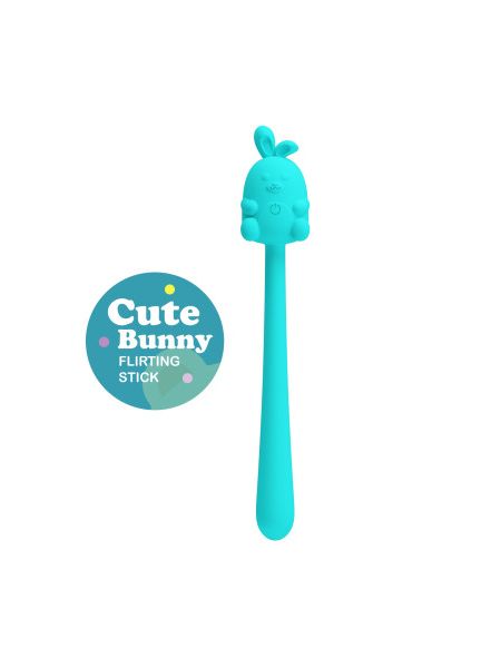 Вібратор на паличці Pretty Love Cute Bunny гнучкий, блакитний, 14.2 х 1.8 см