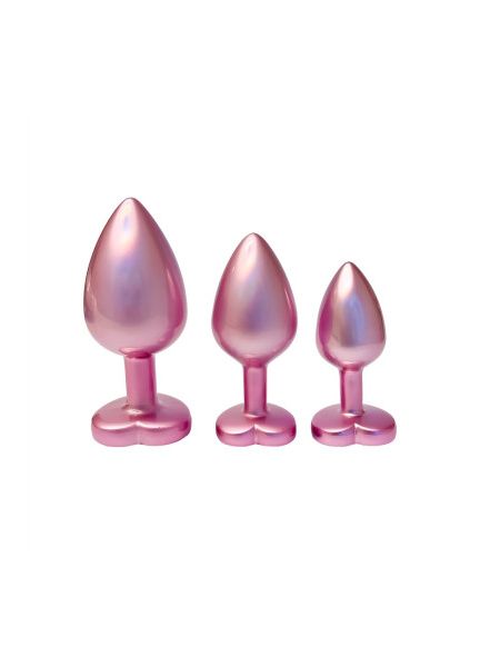 Набір із трьох анальних пробок Dream Toys Gleaming Love, розміри S, M, L, перламутрово-рожевий
