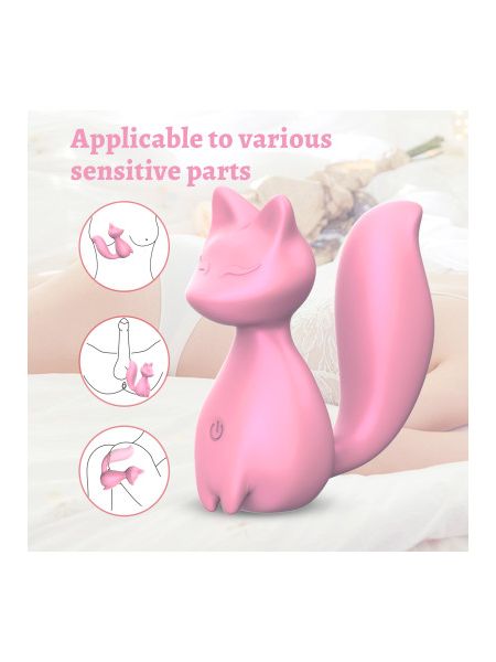 Міні-вібратор кліторальний Every Night Toys Doris у формі лисиці світло-рожевий, 10 режимів вібрації