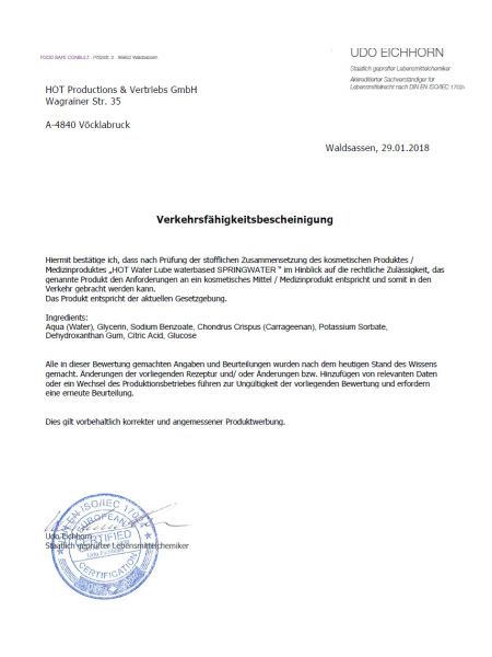 Лубрикант на водній основі Nature Lube Springwater, 100 мл