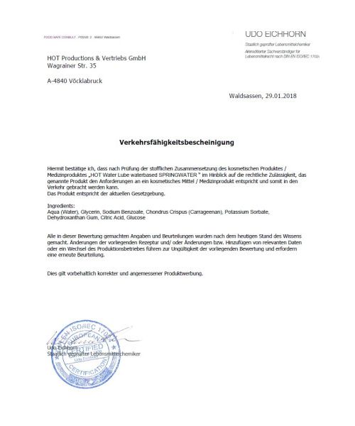 Лубрикант на водній основі Nature Lube Springwater, 100 мл