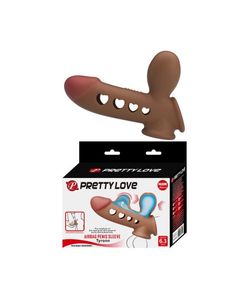 Насадка на член реалістична Pretty Love Tyronn із стимулюючими виступами, 16.1 х 4.4 см
