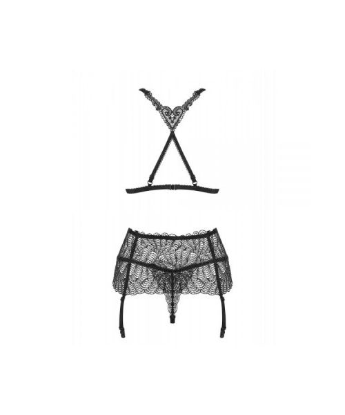Комплект Obsessive Chiccanta 3 pcs set black L / XL