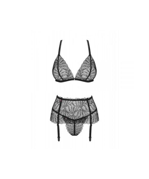 Комплект Obsessive Chiccanta 3 pcs set black L / XL