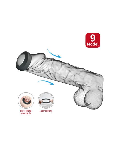 Ерекційне кільце Crazy Bull Model 9 Brodan, чорне, 5.5 х 1 см