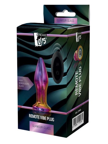 Анальна пробка із вібрацією скляна Dream Toys GLAMOUR GLASS PLUG