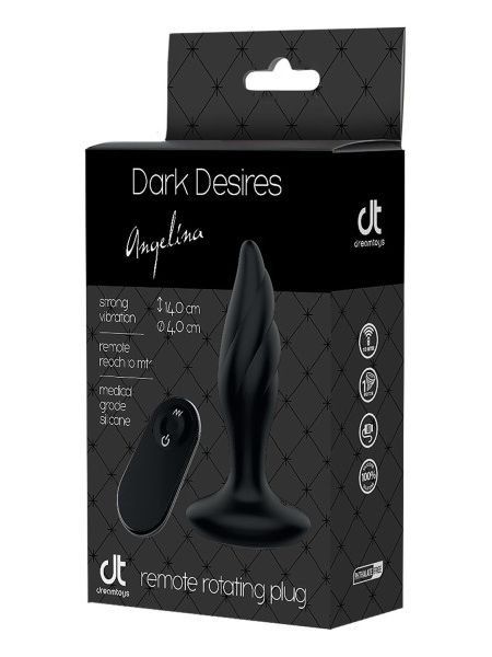 Хвиляста анальна пробка з пультом керування Dream Тoys Dark Desires Angelina чорна