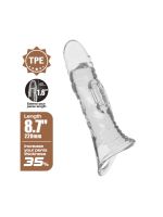 Подовжуюча насадка на пеніс Pretty Love Penis Sleeve, прозора, 22 × 5,5 см