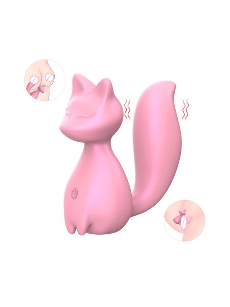 Міні-вібратор кліторальний Every Night Toys Doris у формі лисиці світло-рожевий, 10 режимів вібрації