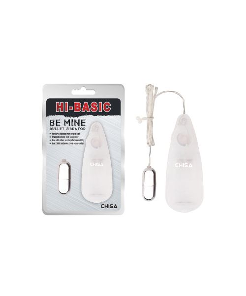 Вибропуля серебристая Chisa Hi-Basic Be Mine Bullet Vibrator на белом пульте управления