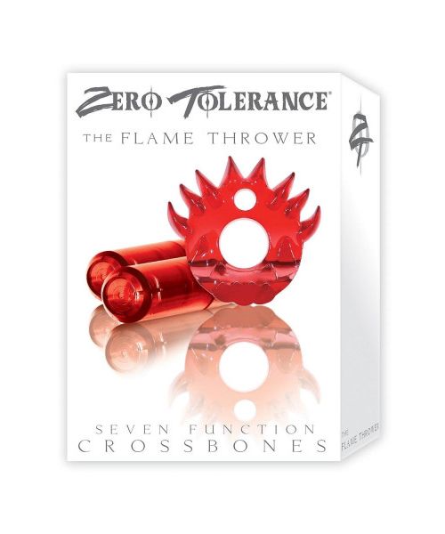 Ерекційне кільце з двома віброкулями Zero Tolerance Flame Thrower червоне, 5 см
