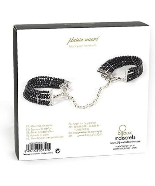 Браслети-наручники PLASIR Nacre чорні перли Bijoux Indiscrets