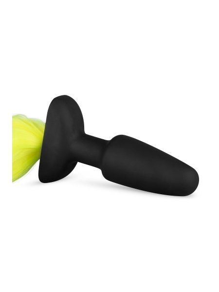 Анальна пробка з хвостом Silicone Butt Plug With Tail - Yellow