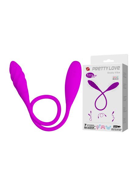 Двосторонній вібратор PRETTY LOVE Snaky Vibe, фіолетовий