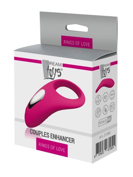 Ерекційне віброкільце DreamToys Rings Of Love силіконове, рожеве