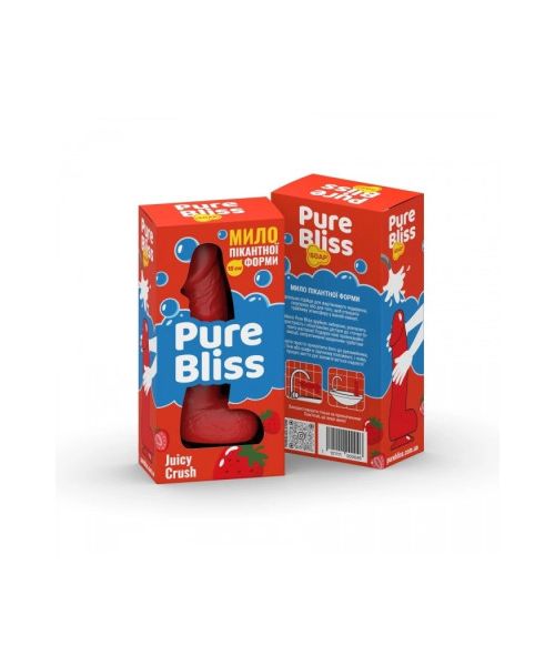Мило у формі пеніса Pure Bliss Juicy Crush з ароматом ягід, червоне, 15 см