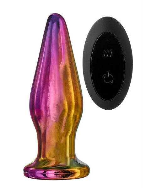 Анальна пробка з вібрацією скляна конусна Dream Toys GLAMOUR GLASS