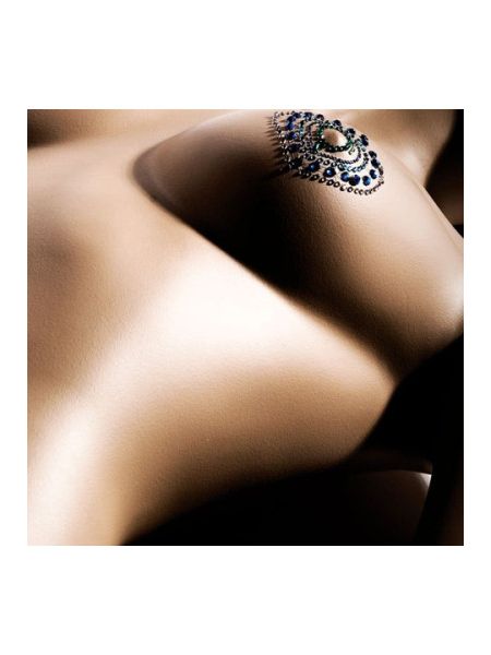 Прикраси для грудей та бікіні зі стразами Bijoux Indiscrets Flamboyant смарагдово-блакитний