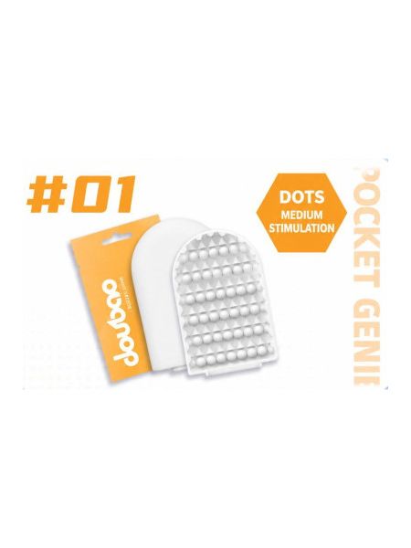 Міні-мастурбатор нереалістичний DOU BAO DOTS Pocket Genius з рельєфом крапок, білий, 52,5 × 81,5 × 11 мм