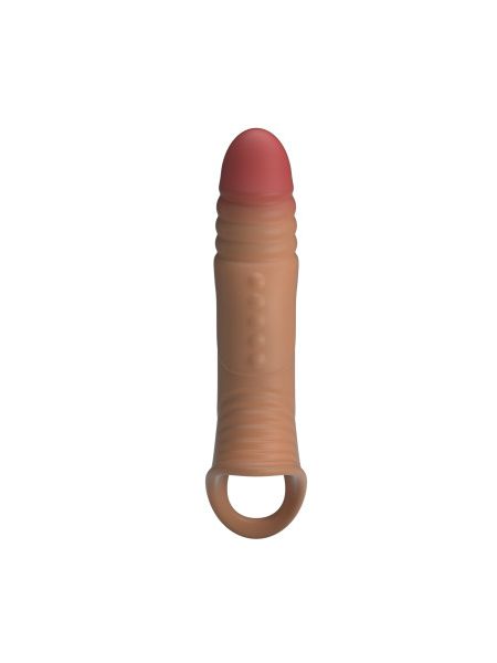 Подовжуюча вібронасадка на пеніс Pretty Love Penis Sleeve, реалістична, 22 × 5,5 см