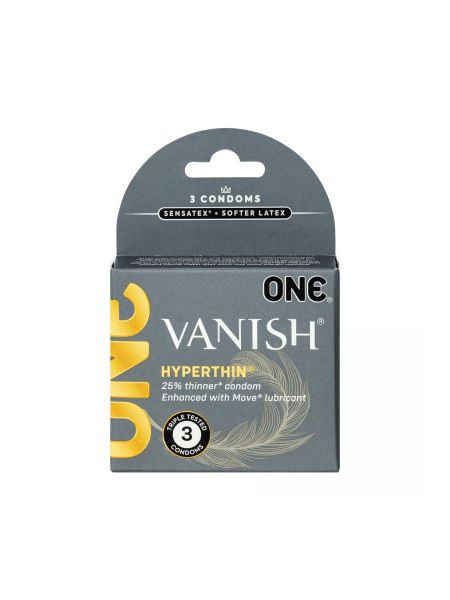 Презервативи ультратонкі ONE Vanish Hyperthin латексні (ціна за упаковку, 3 шт.)