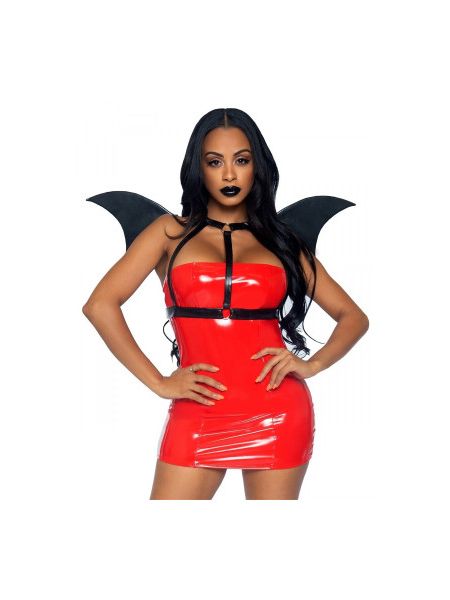 Портупєя зі штучної шкіри з крилами кажана Leg Avenue Bat wing body harness O/S
