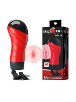 Мастурбатор вагіна в колбі на присоску з регульованим нахилом Delia Men's Stroker, бежевий, 28,3 см