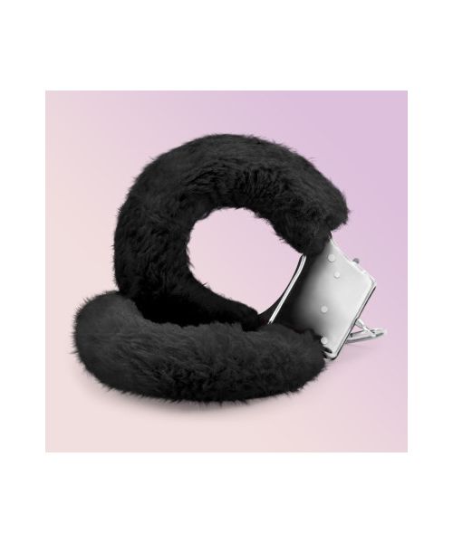 Наручники Love Cuffs Crushious металеві, з чорним хутром