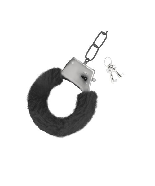 Наручники Love Cuffs Crushious металеві, з чорним хутром