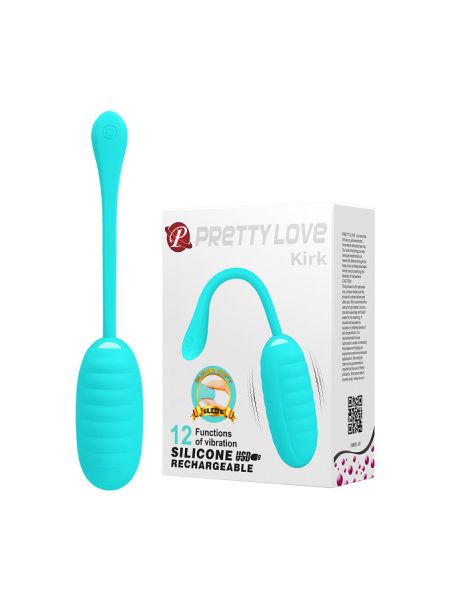 Віброяйце Pretty Love Kirk, силіконове, блакитне, 19,7 × 3,5 см